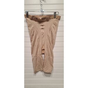 Star Power By Spanx Mid-Thigh High Waisted Tan Shapewear Shorts Size F NWOT